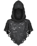 Dark In Love Womens Shredded Apocalyptic Punk Hooded Capelet Shrug