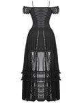 Dark In Love Long Gothic Lace Cutaway Off Shoulder Dress