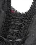 Eva Lady Womens Long Regency Gothic Jacquard & Lace Gown Dress - Black & Red