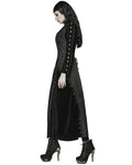 Punk Rave Womens Long Gothic Velvet & Jacquard Court Coat