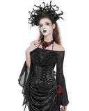 Eva Lady Womens Baroque Damask Gothic Buckled Crucifix Waist Cincher Corset