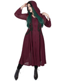 Punk Rave Plus Size Apothecaria Womens Hooded Cloak Jacket - Red