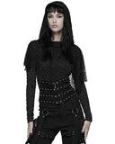 Punk Rave Womens Apocalyptic Gothic Skull Studded Webbing Waist Cincher Corset Belt