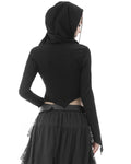 Dark In Love Ananke Gothic Lace Up Hooded Top