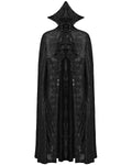 Punk Rave Mens Long Gothic Double-Breasted Cloak With Detachable Lace Ruffle