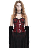 Devil Fashion Womens Gothic Velvet & Lace Choker Collar - Black & Red