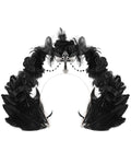 Eva Lady Womens Gothic Crucifix Featheread Headpiece Fascinator