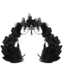 Eva Lady Womens Gothic Crucifix Featheread Headpiece Fascinator