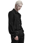 Punk Rave Mens Regency Gothic Pleated Ruffle Shirt