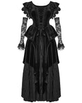 Punk Rave Womens Dark Regency Gothic Velvet Wedding Dress & Lace Opera Gloves