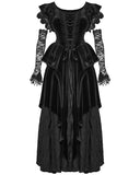 Punk Rave Womens Dark Regency Gothic Velvet Wedding Dress & Lace Opera Gloves