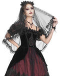 Eva Lady Dark Gothic Wedding Flowered Veil