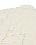 Dark In Love Womens Steampunk Gothic Puff Sleeve Blouse Top - Vintage Off-White