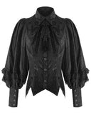 Dark In Love Womens Gothic Lolita Floral Jacquard Blouse Top