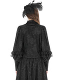 Dark In Love Womens Gothic Lolita Floral Jacquard Blouse Top