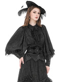Dark In Love Womens Gothic Lolita Floral Jacquard Blouse Top