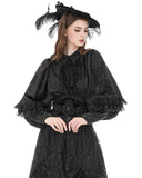 Dark In Love Womens Gothic Lolita Floral Jacquard Blouse Top