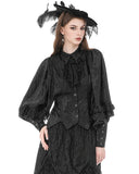 Dark In Love Womens Gothic Lolita Floral Jacquard Blouse Top