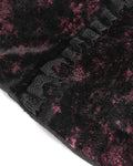 Eva Lady Womens Elegant Victorian Gothic Ruched Velvet & Lace Blouse Top