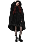 Dark In Love Womens Gothic Lolita Faux Fur Trim Hooded Cloak