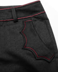 Punk Rave Chiroptera Mens Gothic Dress Pants - Black & Red