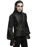 Punk Rave Mens Dark Gothic Aristocrat Embellished Lace Trim Waistcoat Vest