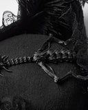 Punk Rave Unisex Gothic Dragon Spine Feathered Tricorn Hat