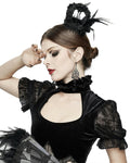 Devil Fashion Gothic Lolita Feathered Crown Hair Barrette Hat