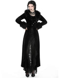 Dark In Love Long Gothic Vampire Aristocrat Velvet & Faux Fur Maxi Coat