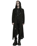 Punk Rave Mens Apocalyptic Gothic Broken Knit Hooded Piercing Cloak Jacket