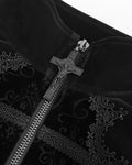 Devil Fashion Mens Regency Gothic Aristocrat Tailed Velvet Jacket - Black