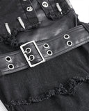 Devil Fashion Mens Dark Apocalyptic Punk Frayed Bullet Wide-Leg Pants