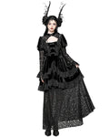 Dark in Love Womens Long Romantic Gothic Velvet & Lace Princess Maxi Dress