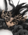 Eva Lady Womens Dark Medusa Gothic Feathered Snakes Tiara Fascinator