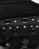 Punk Rave Unisex Apocalyptic Gothic Studded Skull Hip Bag Waist Pack Belt