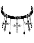 Punk Rave Womens Gothic Crucifix Choker Necklace - Black