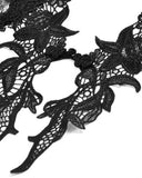 Dark In Love Womens Gothic Deep-V Bell-Sleeve Lace Bolero Shrug