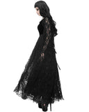 Eva Lady Long Gothic Velvet Maxi Dress With Lace Cape