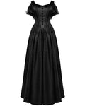 Punk Rave Womens Long Gothic Jacquard Ballgown Wedding Dress - Black