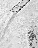 Dark In Love Womens Romantic Gothic Embroidered White Lace Mermaid Dress