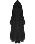 Dark In Love Womens Long Romantic Gothic Hooded Coat With Faux Fur Trims