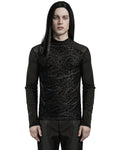 Punk Rave Mens Gothic Skull Cameo Mesh Long Sleeve Tee