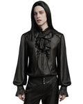 Punk Rave Mens Romantic Gothic Dark Shimmer Chiffon Ruffled Poet Shirt