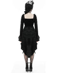 Dark In Love Victorian Gothic Dovetail Velvet & Lace Hi-Low Dress