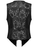 Punk Rave Mens Gothic Aristocrat Houndstooth Damask Waistcoat Vest - Black & White