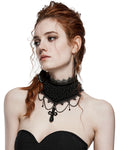 Punk Rave Womens Beaded Crucifix Gothic Choker Collar Necklace