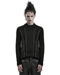 Punk Rave Mens Gothic Textured Knit  Top
