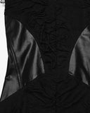Punk Rave Daily Life Womens Apocalyptic Gothic Shredded Hooded Corset Maxi Dress