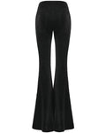 Punk Rave Womens Gothic Velvet & Lace Flared Leggings