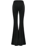 Punk Rave Womens Gothic Velvet & Lace Flared Leggings
